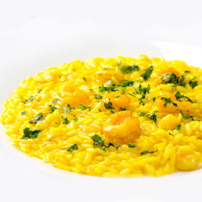 Risotto con i gamberi allo Zafferano Leprotto