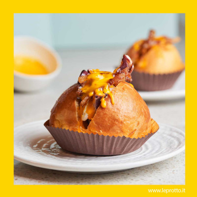 Maritozzo con polpo, salsa olandese allo Zafferano Leprotto