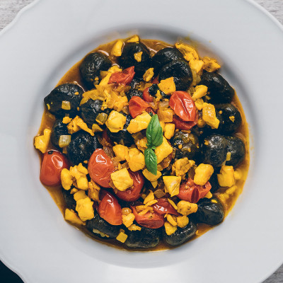 Gnocchetti al nero con Zafferano Leprotto