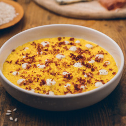 Risotto giallo con speck e zafferano Leprotto