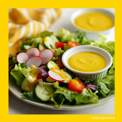 Insalata con Salsa allo Yogurt e Zafferano