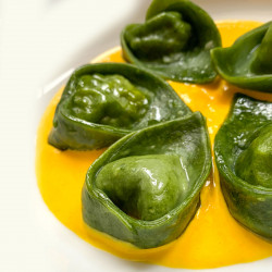 Tortelli verdi e gialli allo Zafferano Leprotto