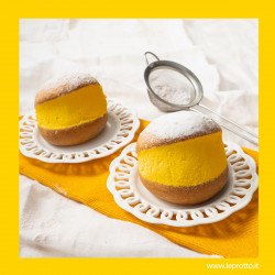 Maritozzo con panna allo zafferano