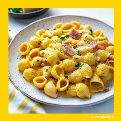 Conchiglie Prosciutto, Formaggio, Zafferano