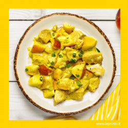 Pollo zafferano e mele