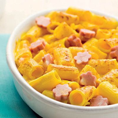 Rigatoni gratinati allo zafferano con mortadella