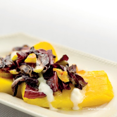 Polenta con radicchio e taleggio