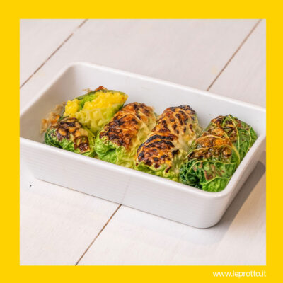 Involtini di verza con riso giallo