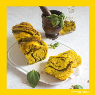 Treccia al pesto e zafferano