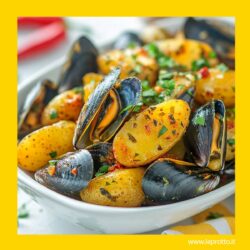 Cozze e Patate in insalata allo Zafferano Cozze e Patate in insalata allo Zafferano