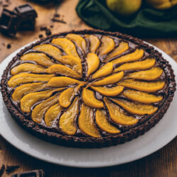 Torta pere, cioccolato e Zafferano Leprotto