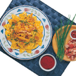 Farfalle con Pancetta e Zafferano Farfalle con Pancetta e Zafferano