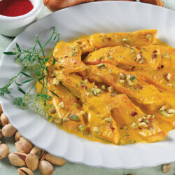 Trota Salmonata ai Pistacchi allo Zafferano Trota Salmonata ai Pistacchi allo Zafferano
